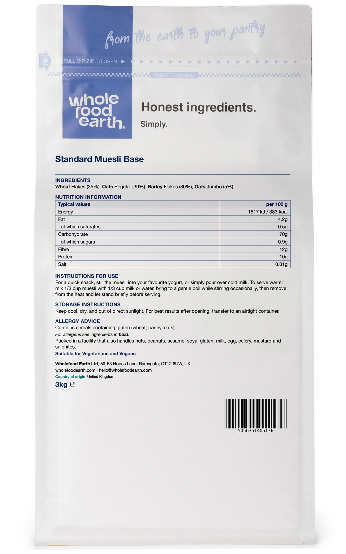 Standard Muesli Base - A Blend of Mixed Flakes