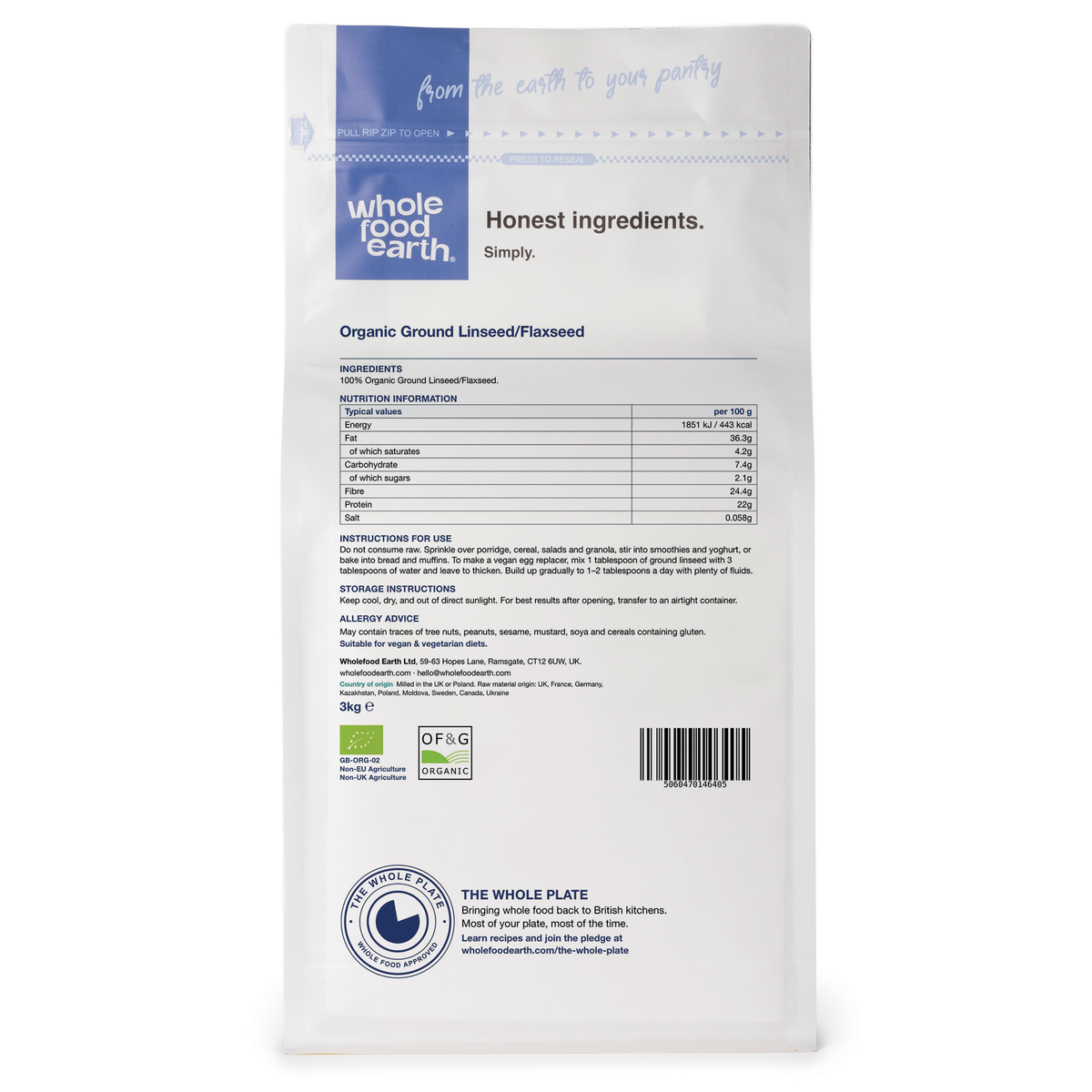 Organic Ground Linseed/Flaxseed