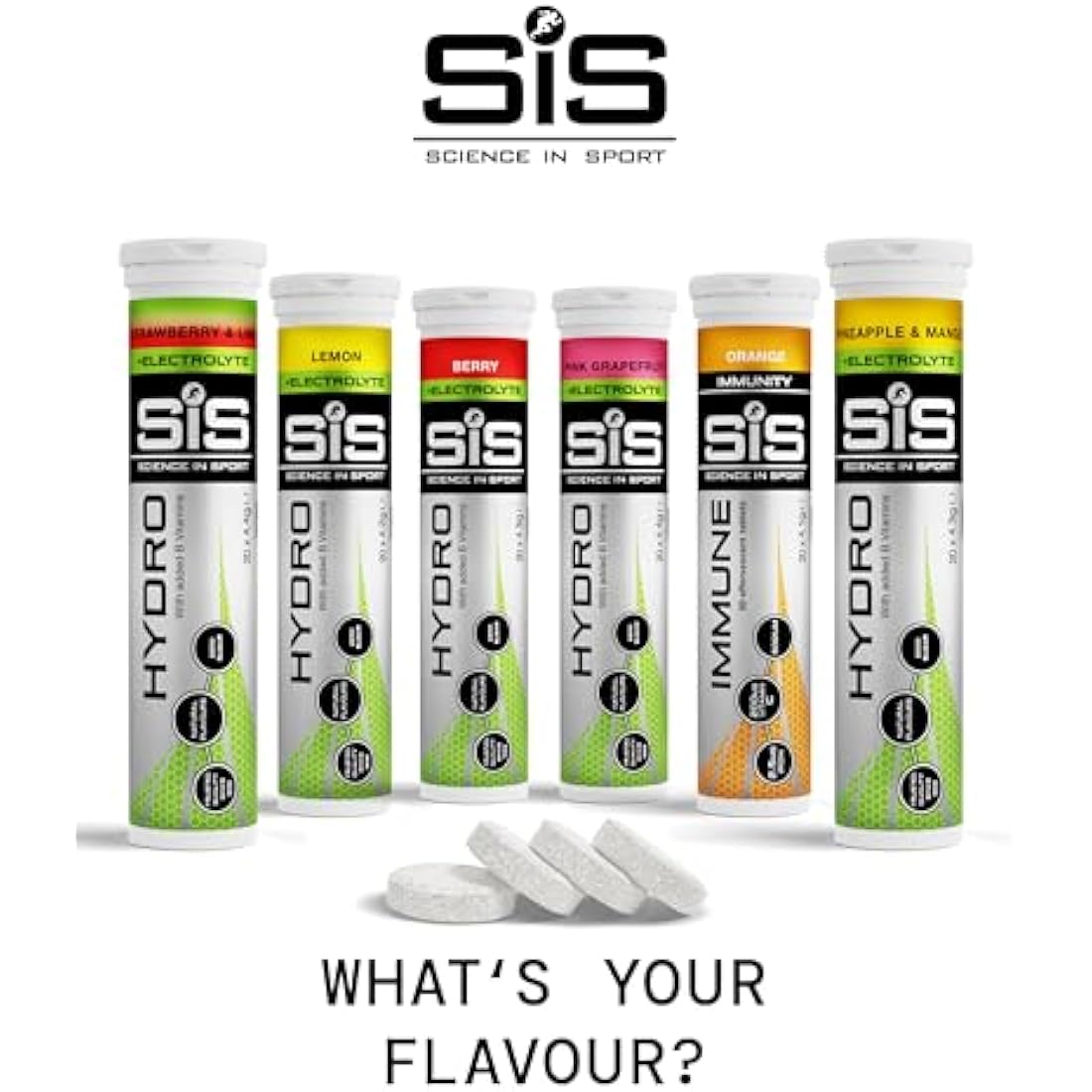 Science in Sport HYDRO Electrolyte Tablets 160 pcs. Cola + Caffeine – Vegan & Gluten-Free, With Sodium, Calcium, Potassium & Magnesium for Balanced Electrolyte Levels (packaging may vary)