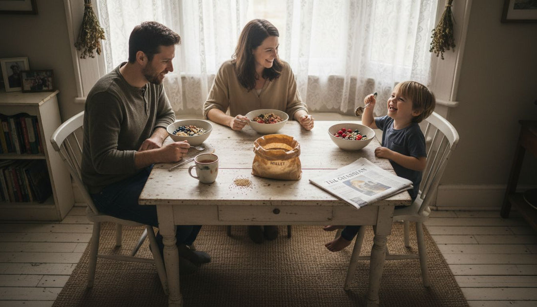 Family enjoying healthy porridge alternatives breakfast