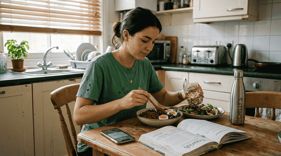 Woman planning high protein vegetarian meal