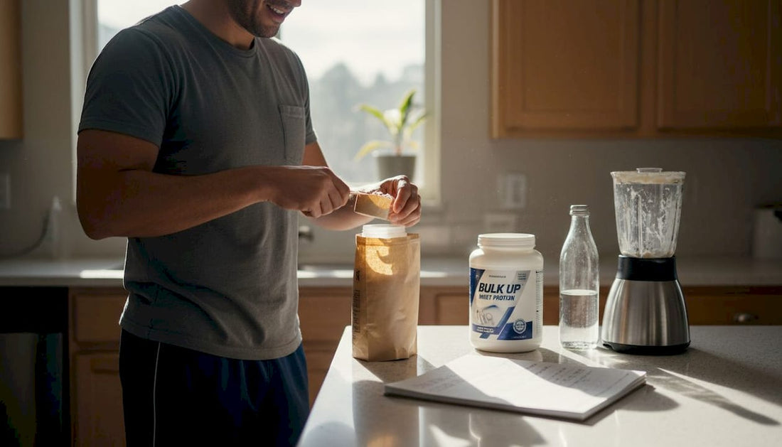Person compares vegan and whey protein powders