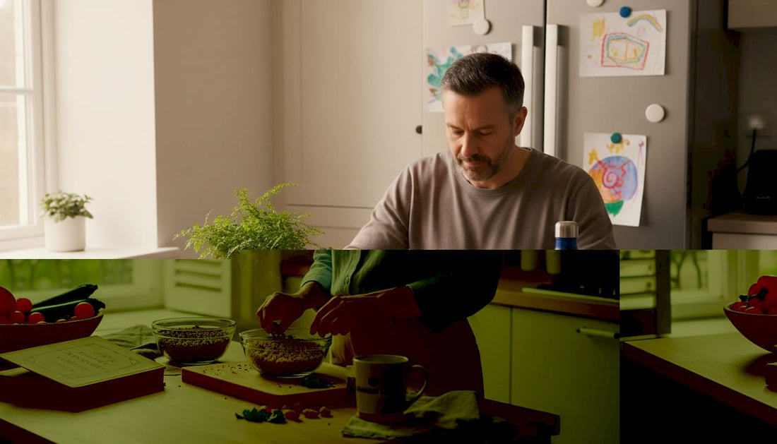 Meal prep with plant protein sources in home kitchen