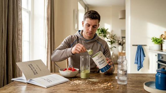 Athlete preparing plant-based recovery meal