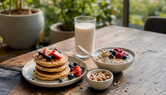 Grain-free dairy-free breakfast dishes on table