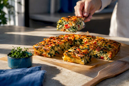 Low sugar egg bake breakfast portions