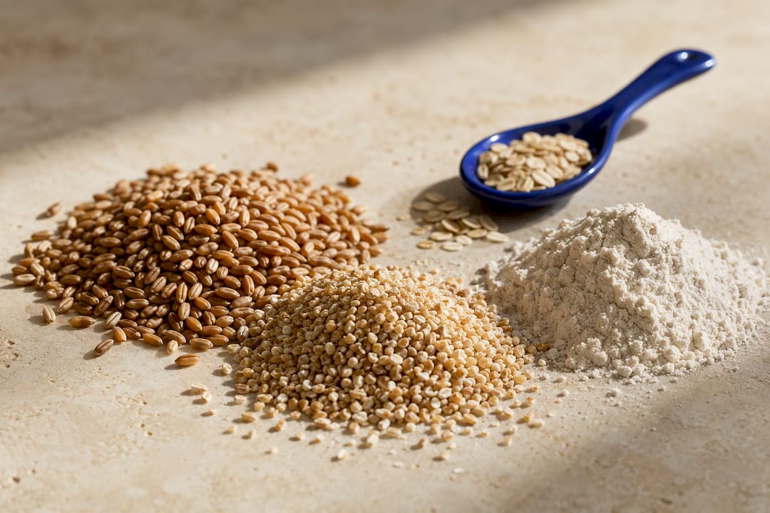 Whole and refined grains shown in contrasting textures