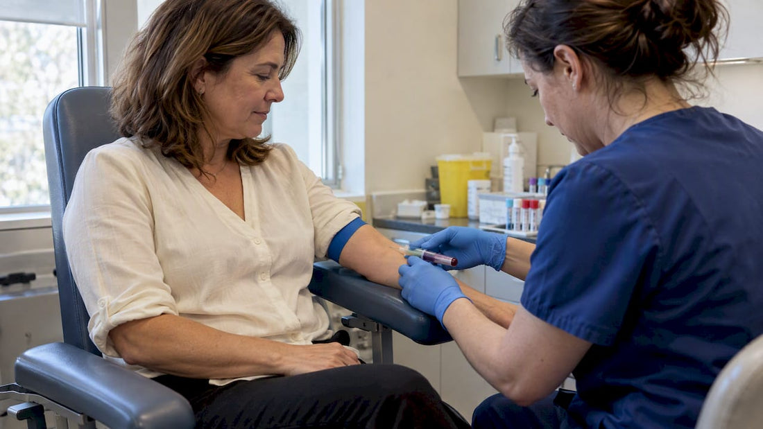 Blood sample taken during a clinic visit