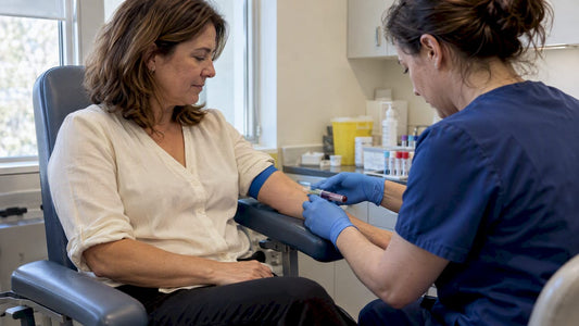 Blood sample taken during a clinic visit