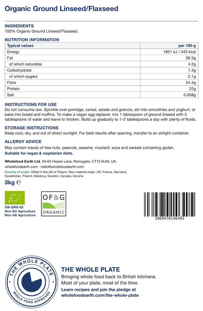 Organic Ground Linseed/Flaxseed