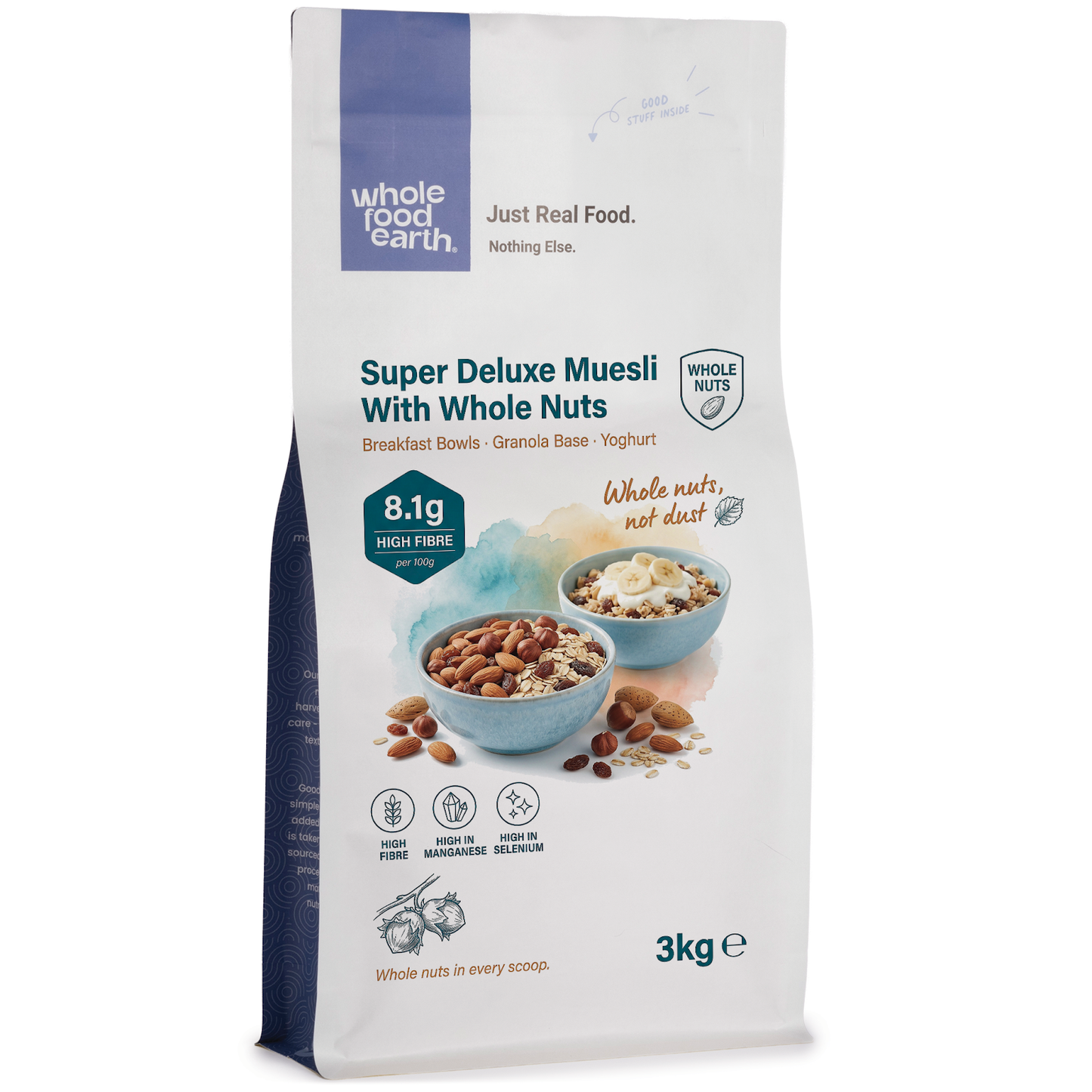 Super Deluxe Muesli With Whole Nuts - A Blend of Flakes with Dried Fruit, Nuts & Seeds