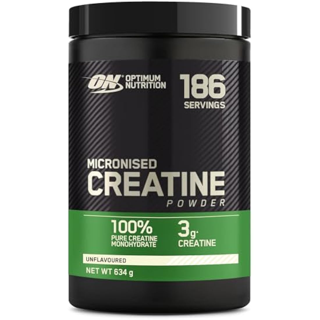 Optimum Nutrition Micronised Creatine Powder, 100% Pure Creatine Monohydrate Powder for Performance and Muscle Power, Unflavoured Shake, 186 Servings, 634 g