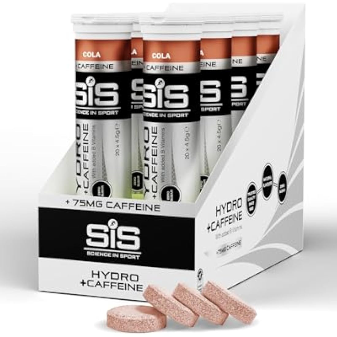 Science in Sport HYDRO Electrolyte Tablets 160 pcs. Cola + Caffeine – Vegan & Gluten-Free, With Sodium, Calcium, Potassium & Magnesium for Balanced Electrolyte Levels (packaging may vary)