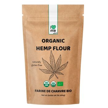 Organic Hemp Flour, front view, high protein