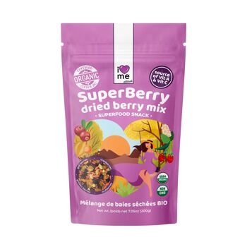 ORGANIC SuperBerry Mix - goji, cranberries, blackberries, physalis, front view