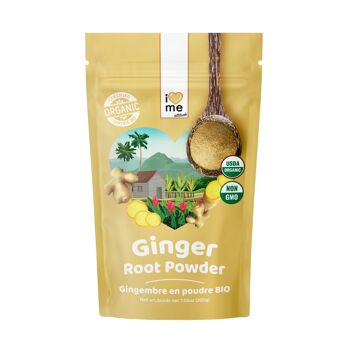 ORGANIC GINGER POWDER, front view, high nutrients