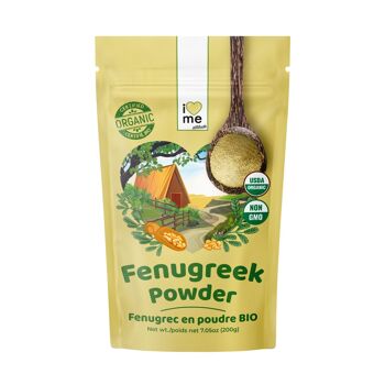 ORGANIC powdered fenugreek, front view, menopause support