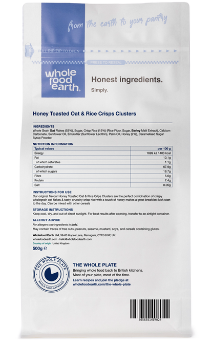 Honey Toasted Oat & Rice Crisps Clusters