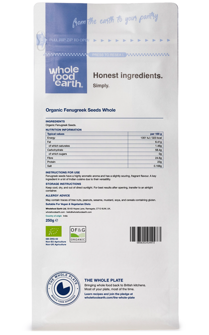 Organic Fenugreek Seeds Whole