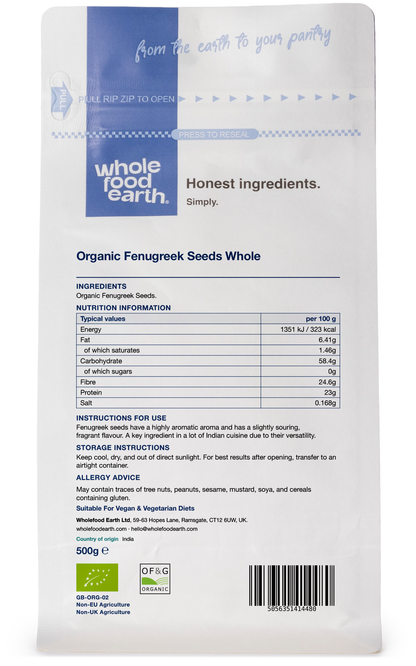 Organic Fenugreek Seeds Whole