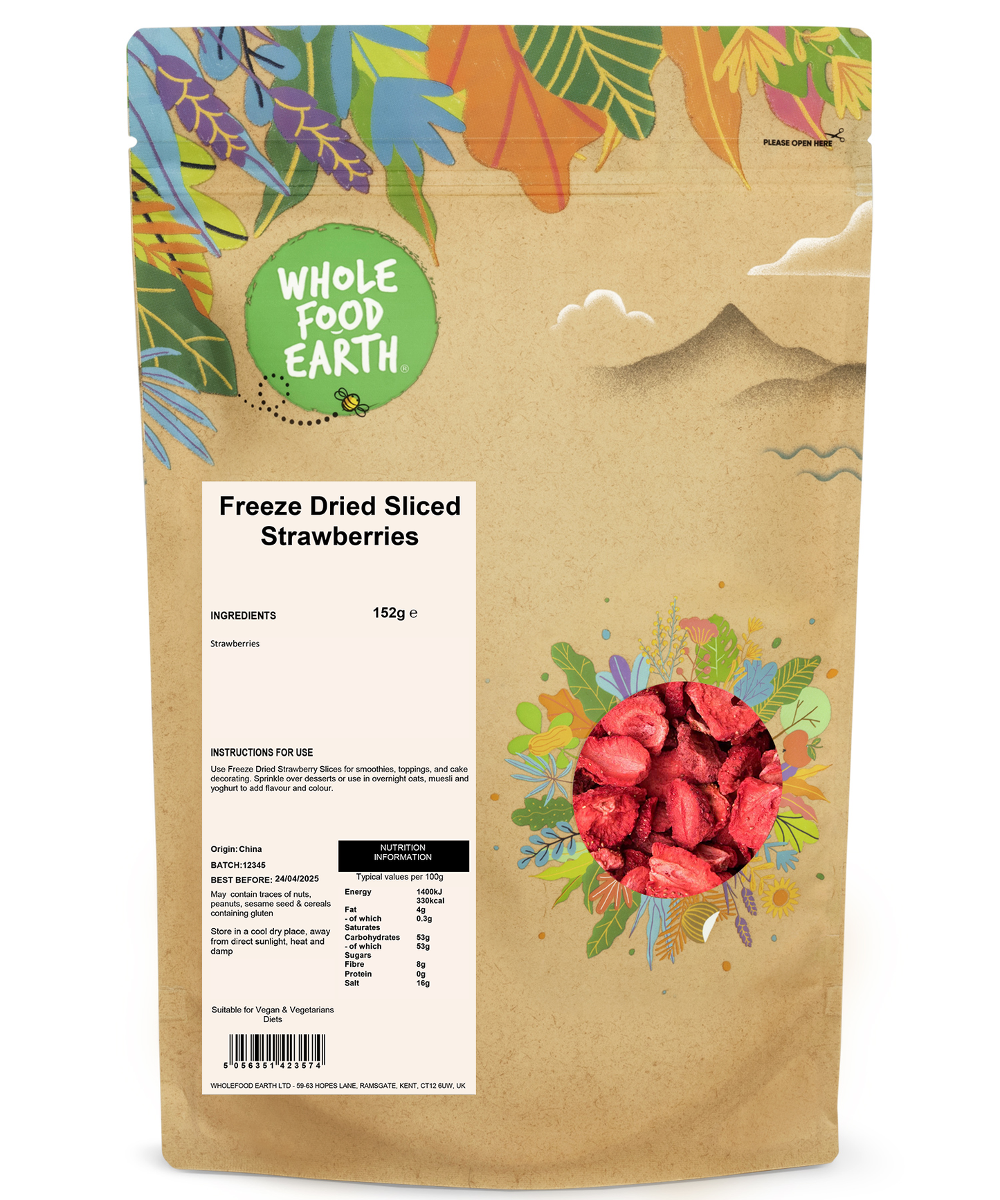 Freeze Dried Sliced Strawberries