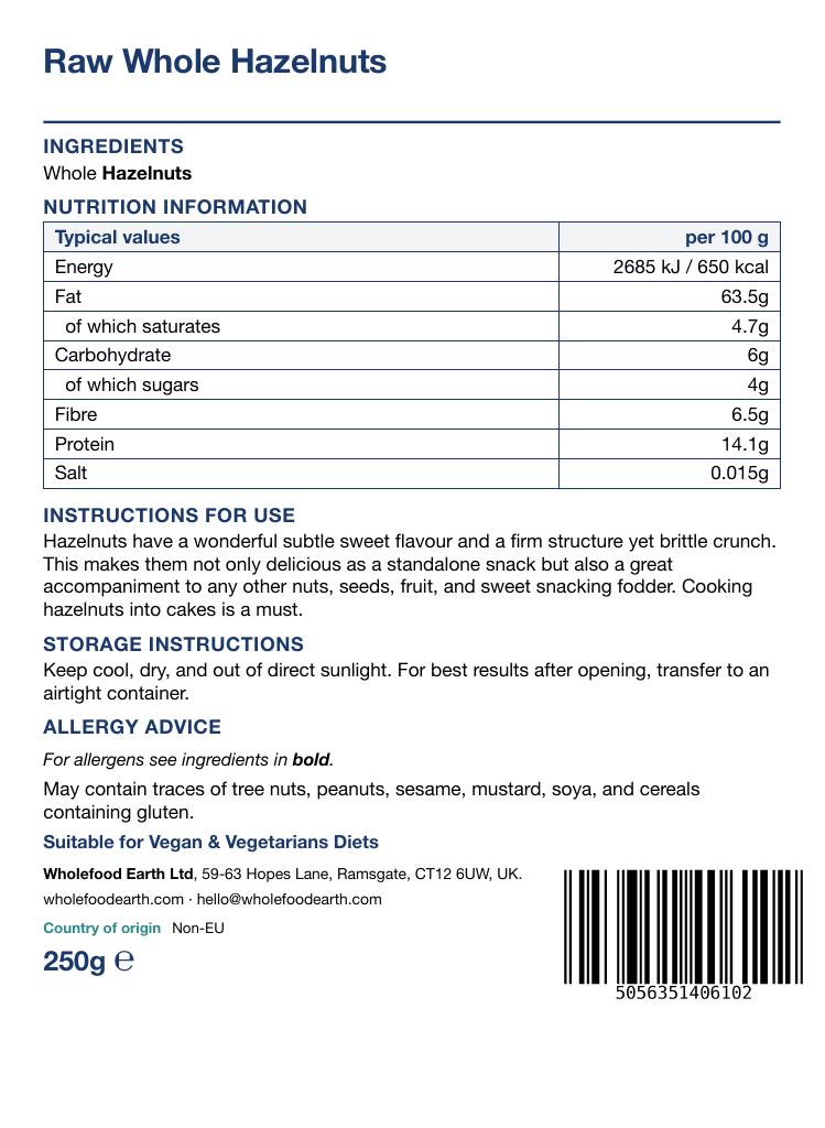 Organic Hazelnuts