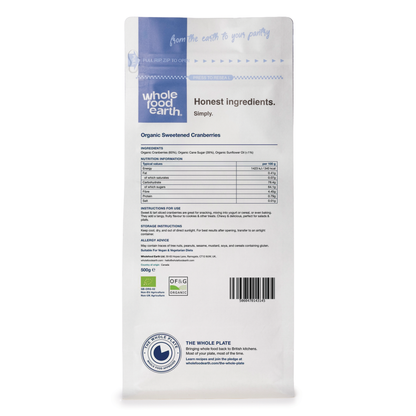 Organic Sweetened Dried Cranberries