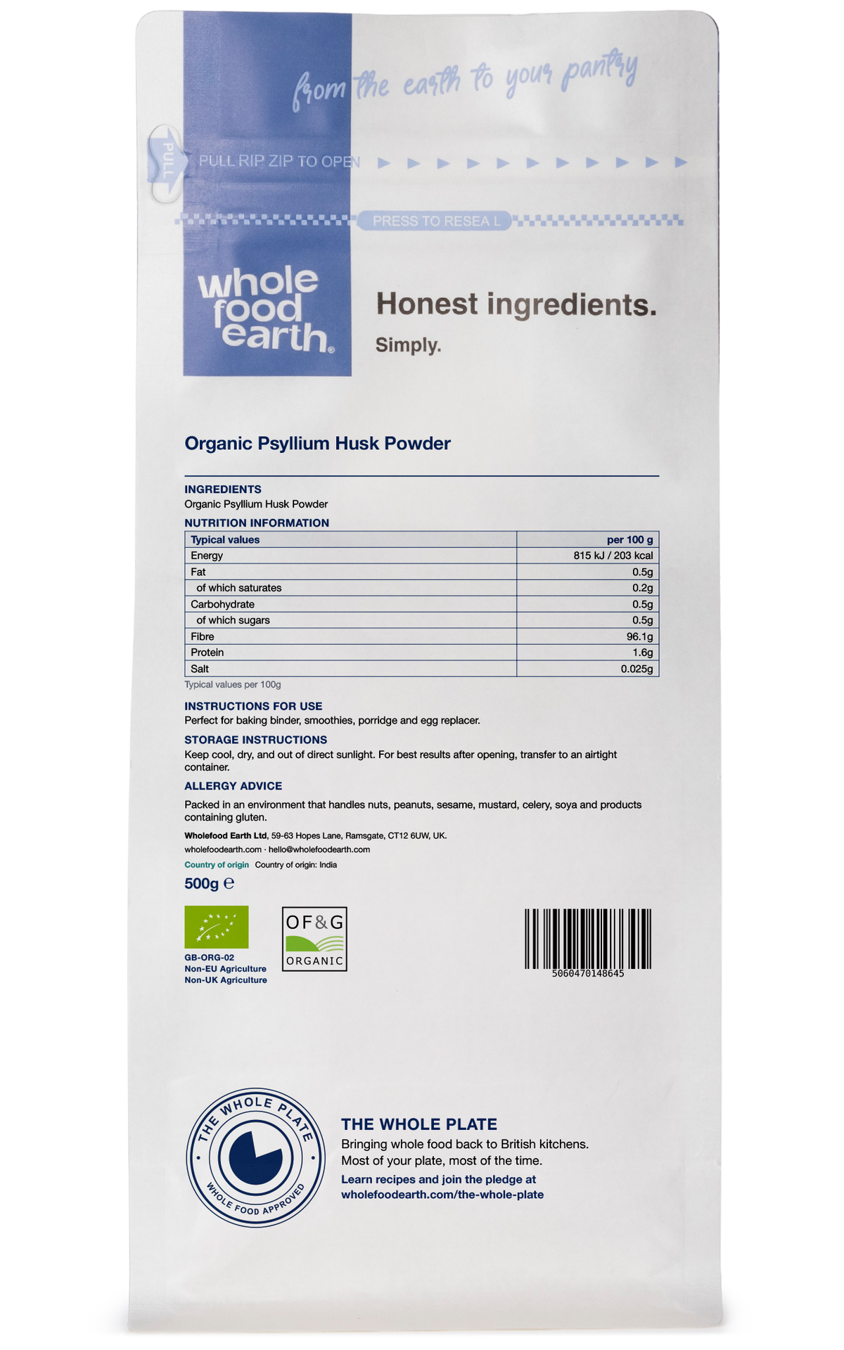 Organic Psyllium Husk Powder