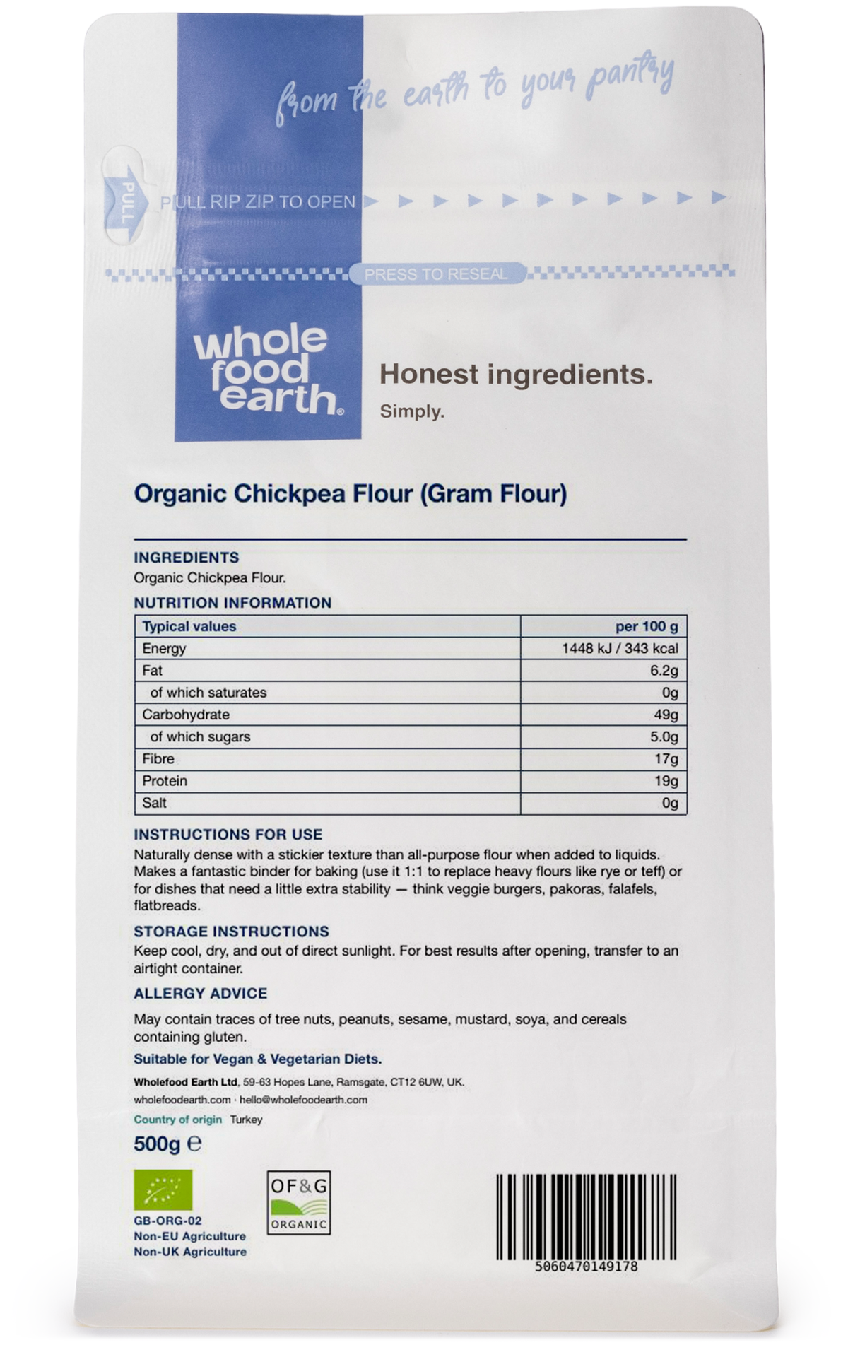 Organic Chickpea Flour (Gram Flour)