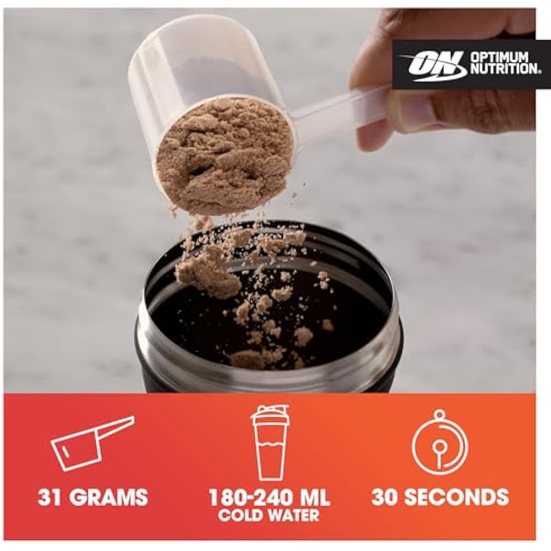 Optimum Nutrition Gold Standard Whey Protein, Muscle Building Powder with Naturally Occurring Glutamine and Amino Acids, Double Rich Chocolate, 29 Servings, 899 g, Packaging May Vary