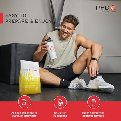 PhD Nutrition Diet Whey Lean Protein Powder | Banana Whey Protein Powder | 1kg Bag [ Packaging May Vary ]