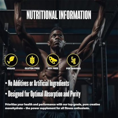 Time 4 Creatine Powder 600g - 120 x 5g Servings - Micronised Creatine Monohydrate Powder, Unflavoured 100% Pure Premium Grade Creatine Monohydrate, Easy to Mix, Vegan Friendly, Gluten Free, No Filler