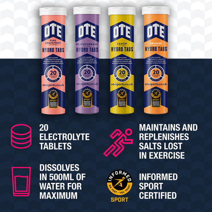 OTE Hydration Tablets - Electrolyte Tablets - Salt Tablets for Runners & Cyclists - Rehydration Tablets for Cycling, Running and Endurance Sport -