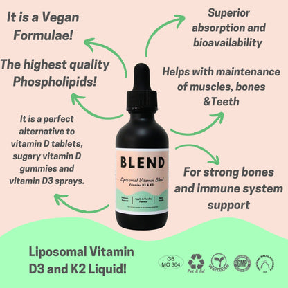 Liposomal Vitamin D3 & K2 Blend Dropper - 600ml (Apple & Vanilla)