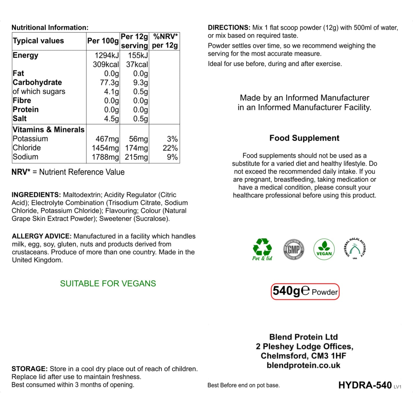 Electrolyte Blend - Berry Flavour