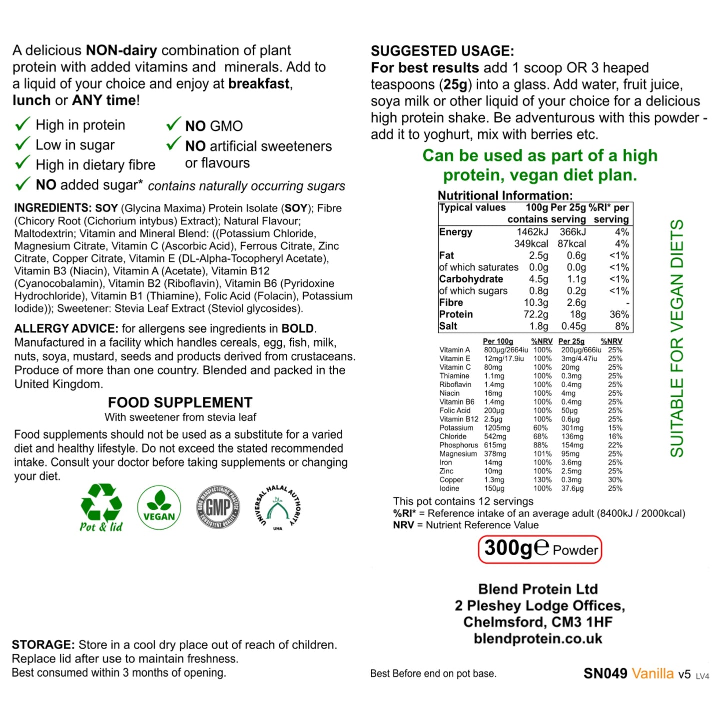 Organic Protein Mealshake - Vanilla Flavour