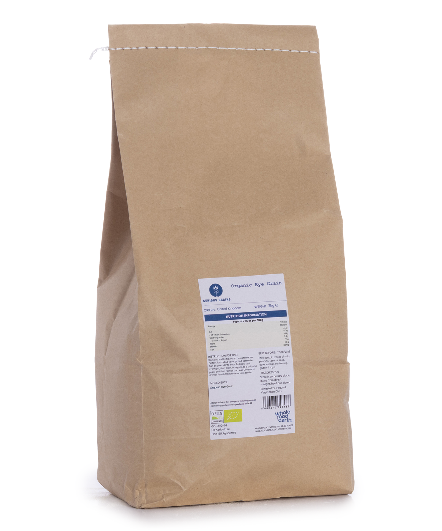 Organic Rye Grain - Serious Grains