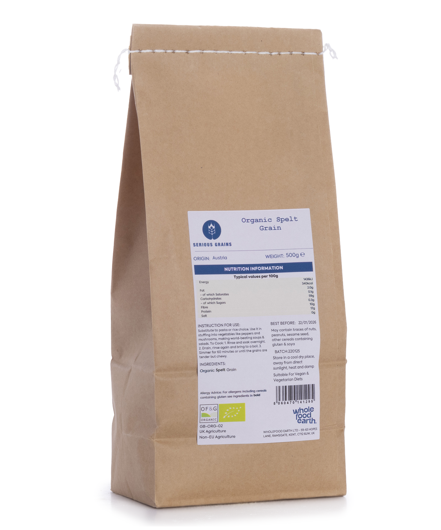 Organic Spelt Grain - Serious Grains