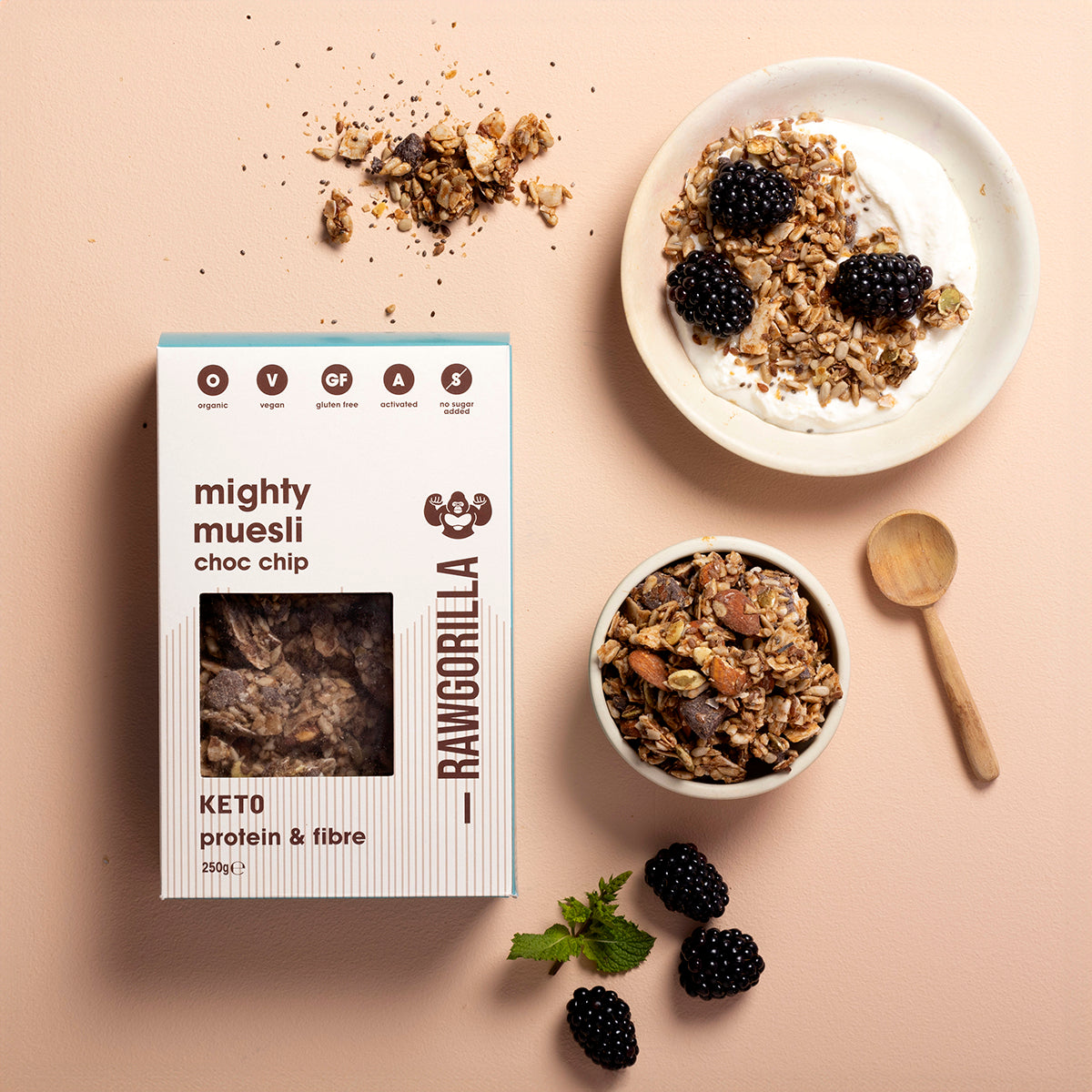 Organic Mighty Muesli Chocolate Chip Keto - 250g - Raw Gorilla