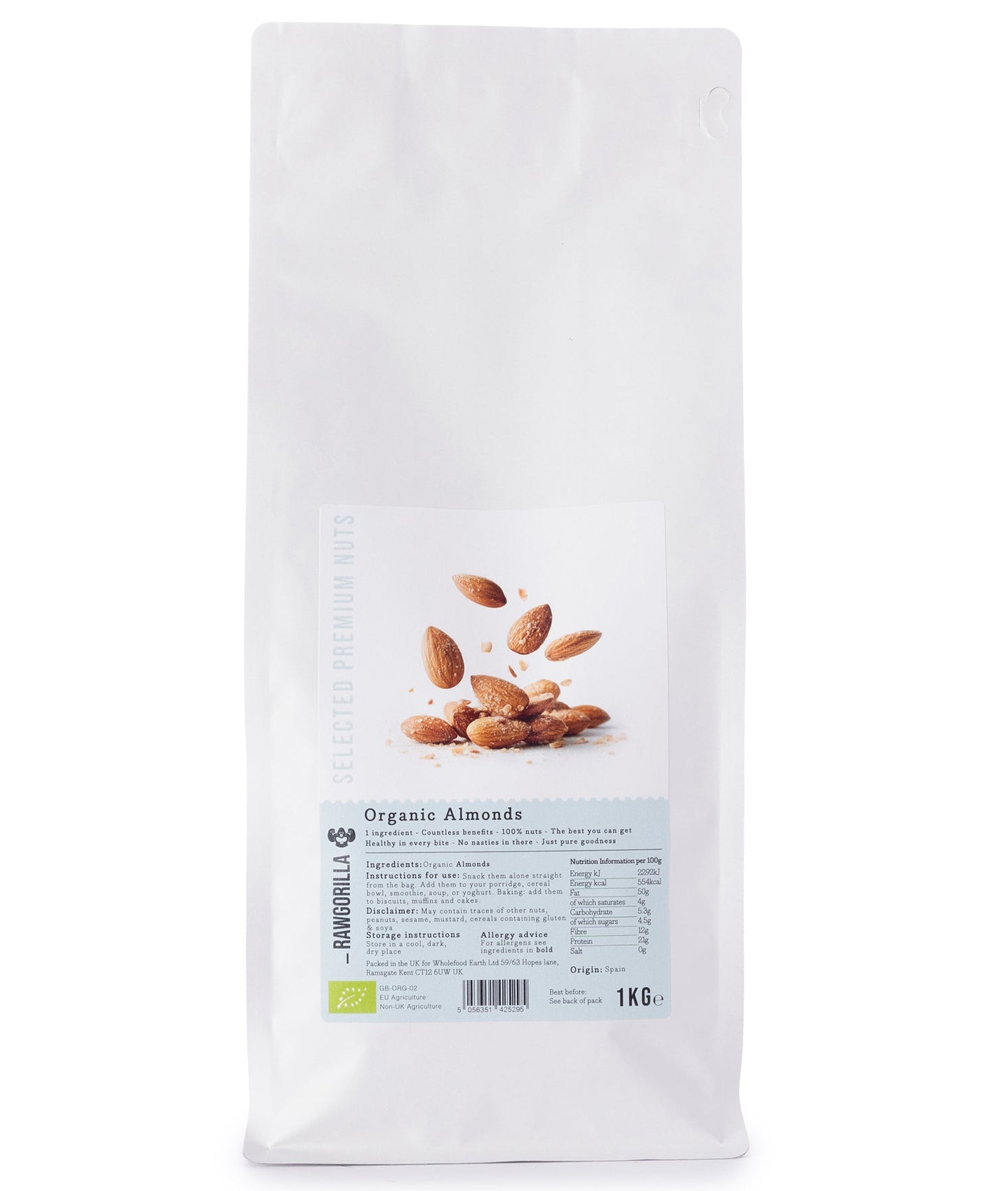 Organic Almonds - RAWGORILLA - 1kg