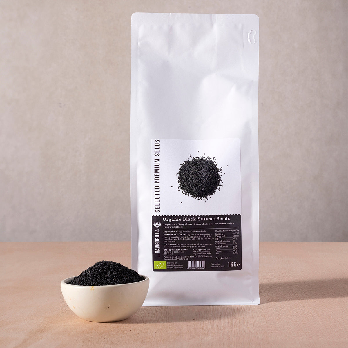 Organic Black Sesame Seeds - RAWGORILLA - 1kg