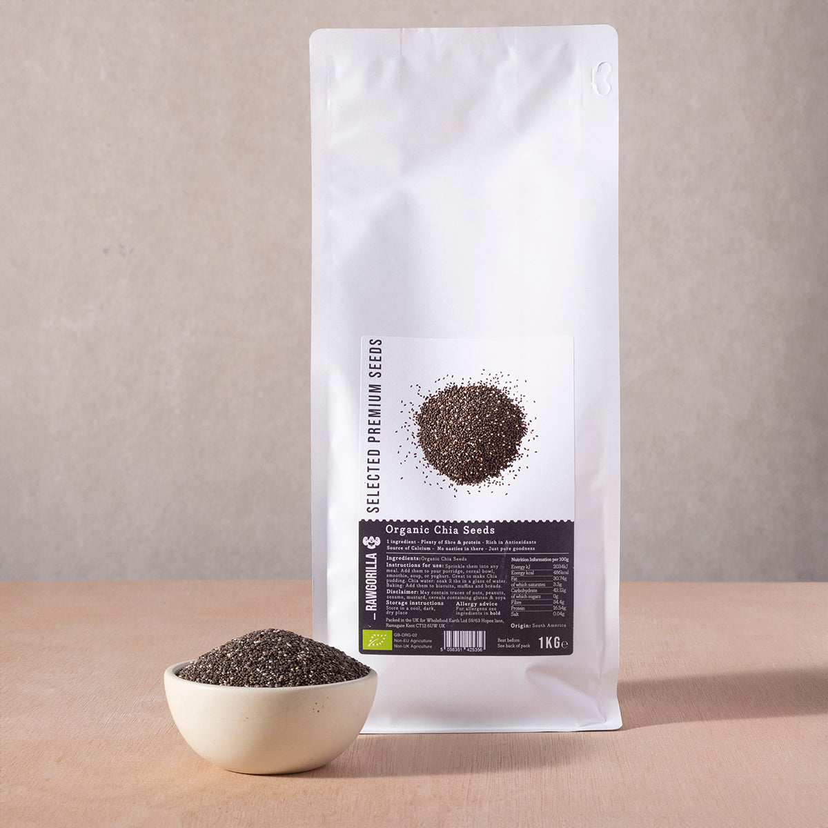 Organic Chia Seeds - RAWGORILLA - 1kg