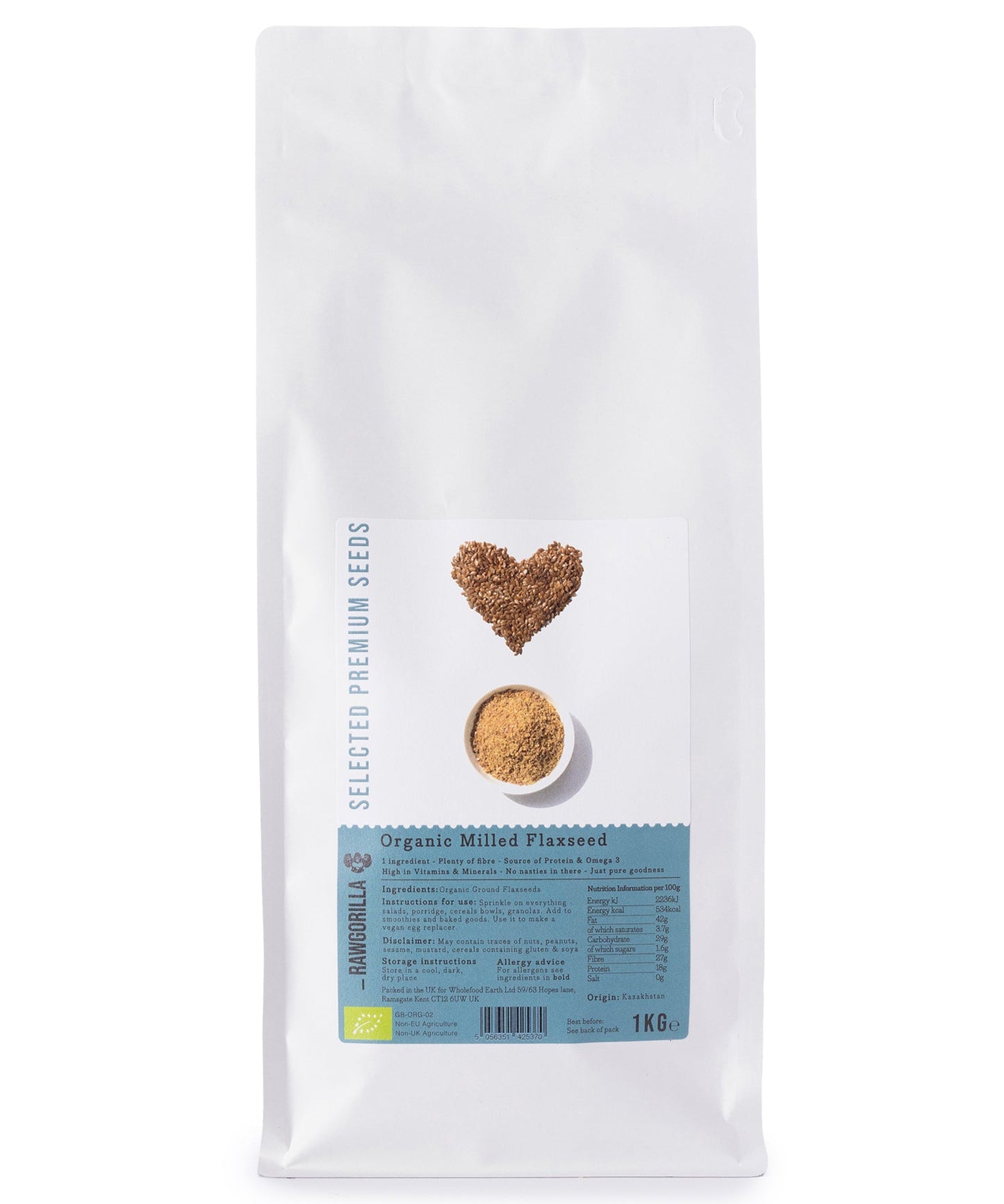 Organic Milled Flaxseeds - RAWGORILLA - 1kg