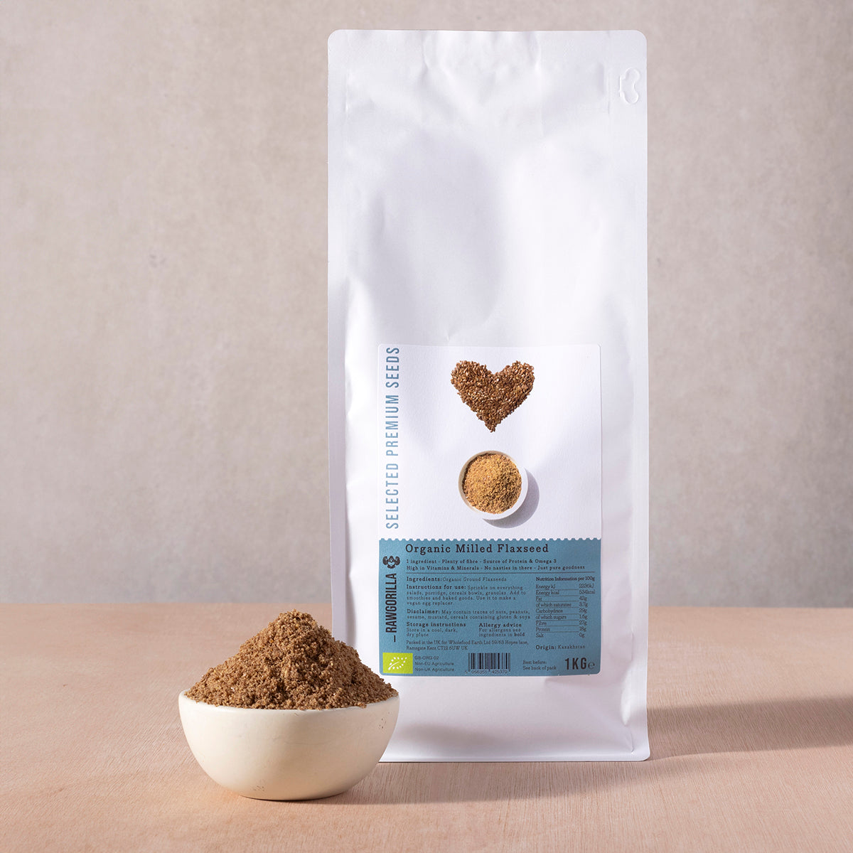 Organic Milled Flaxseeds - RAWGORILLA - 1kg