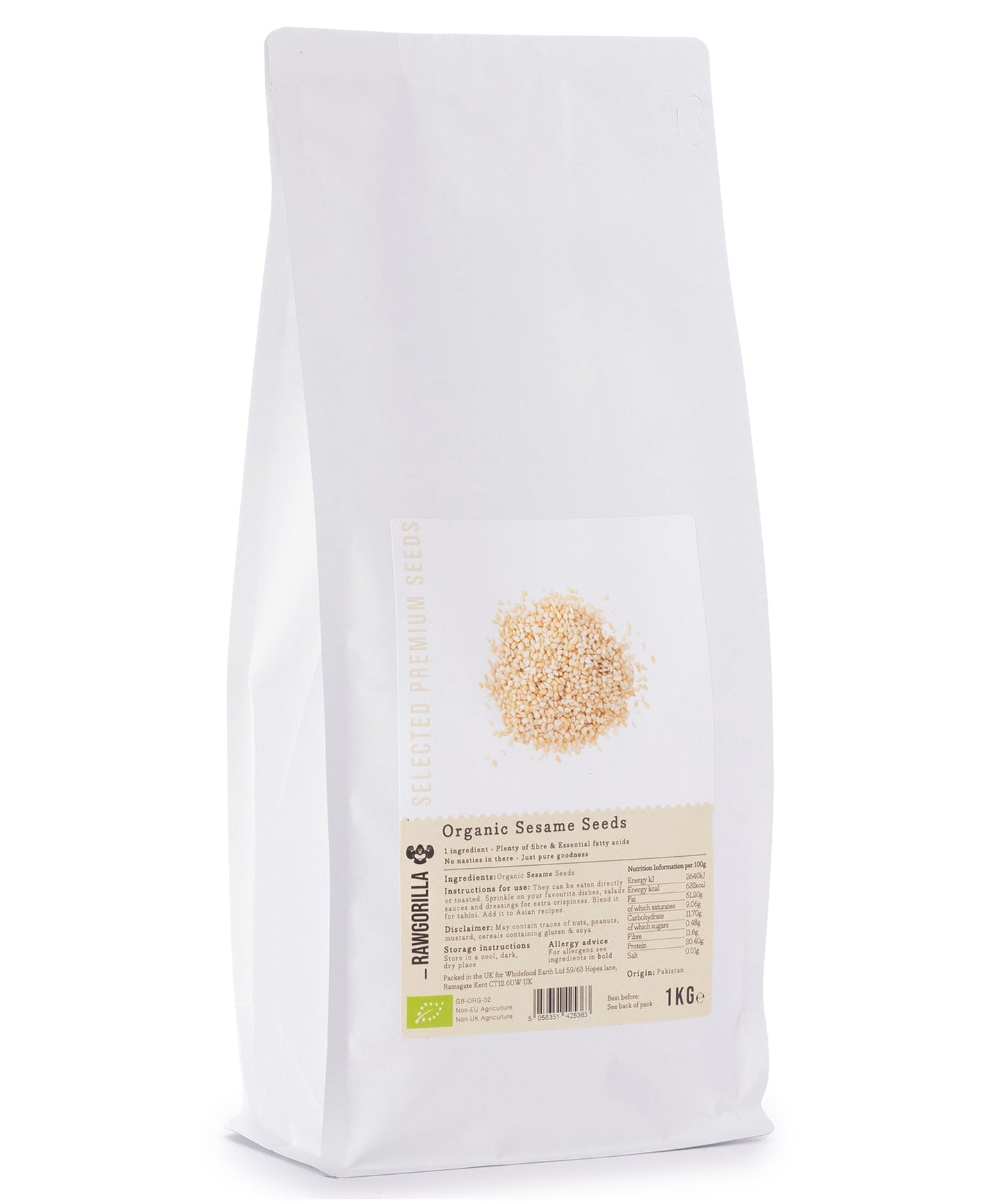 Organic Sesame Seeds - RAWGORILLA - 1kg