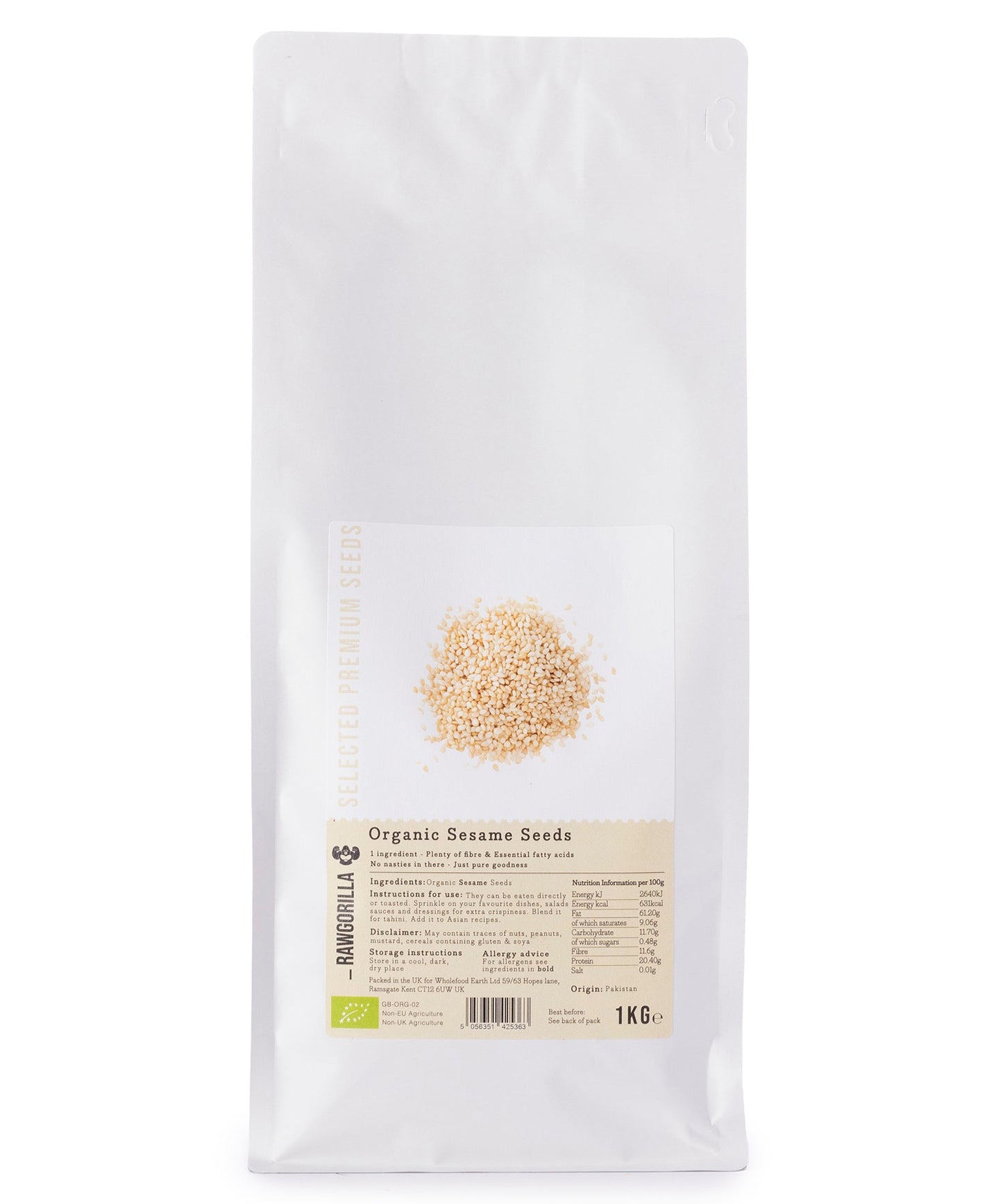 Organic Sesame Seeds - RAWGORILLA - 1kg