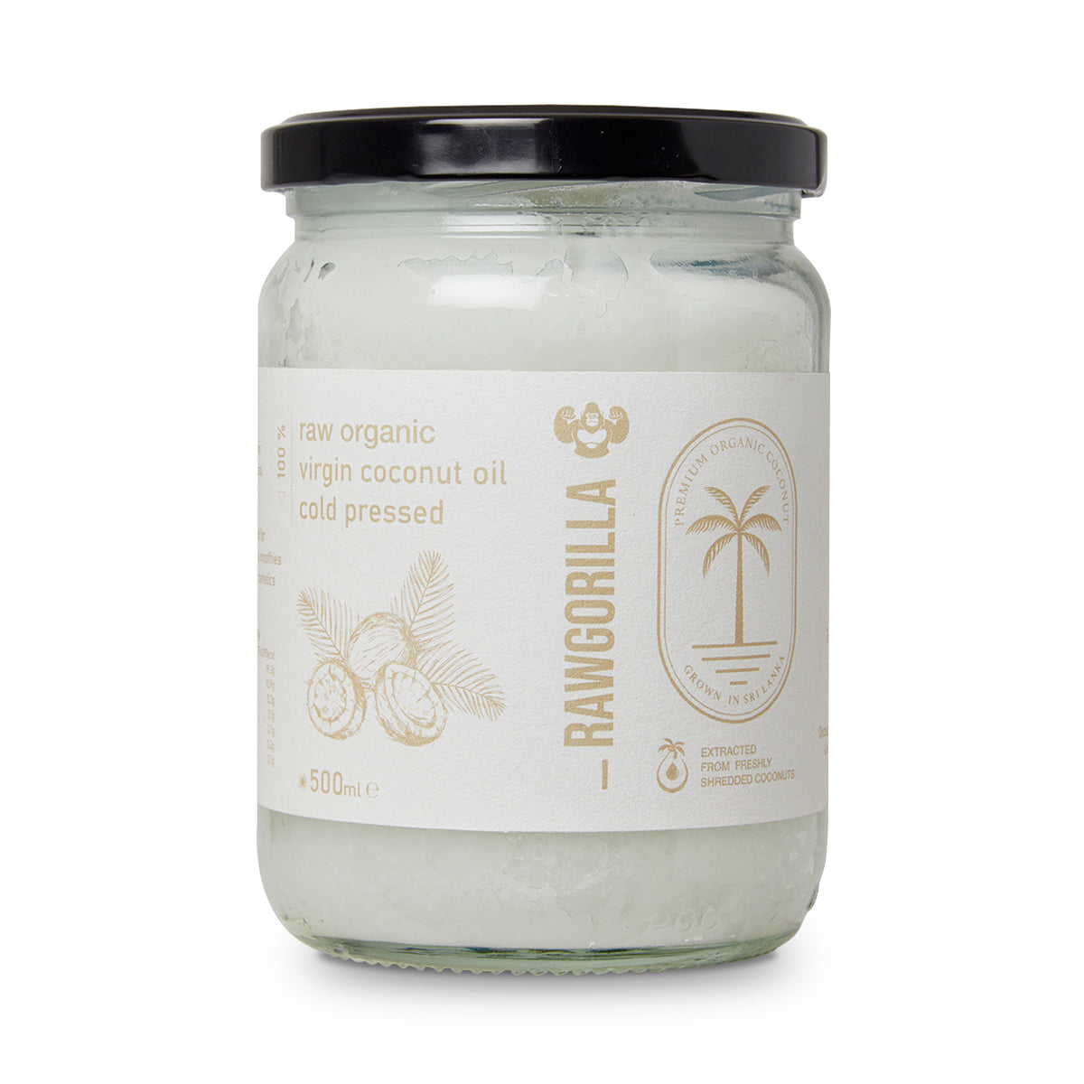 Raw Organic Virgin Coconut Oil - 500ml - RAWGORILLA