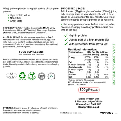 Organic Whey Protein Powder - Vanilla Flavour