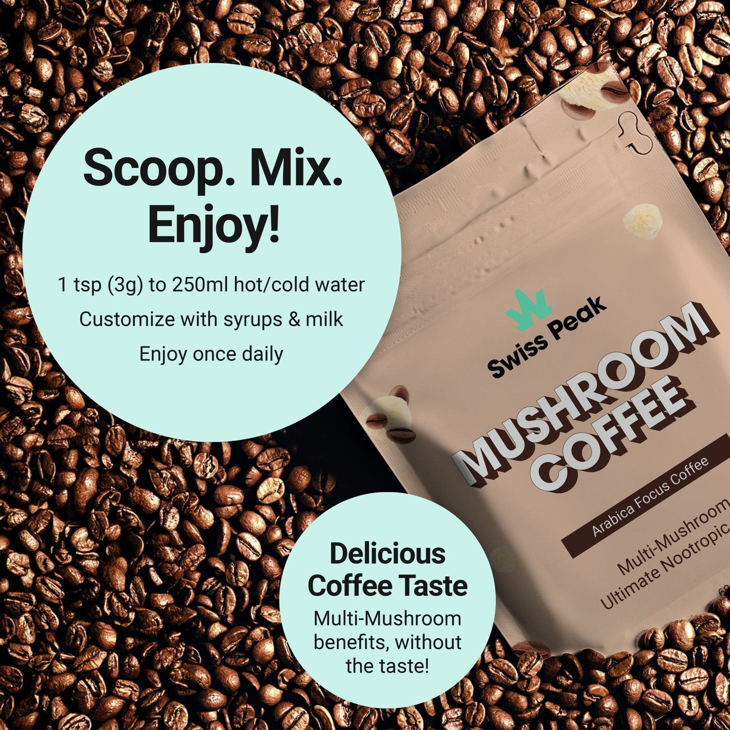 Functional Mushroom Coffee | 60 Servings