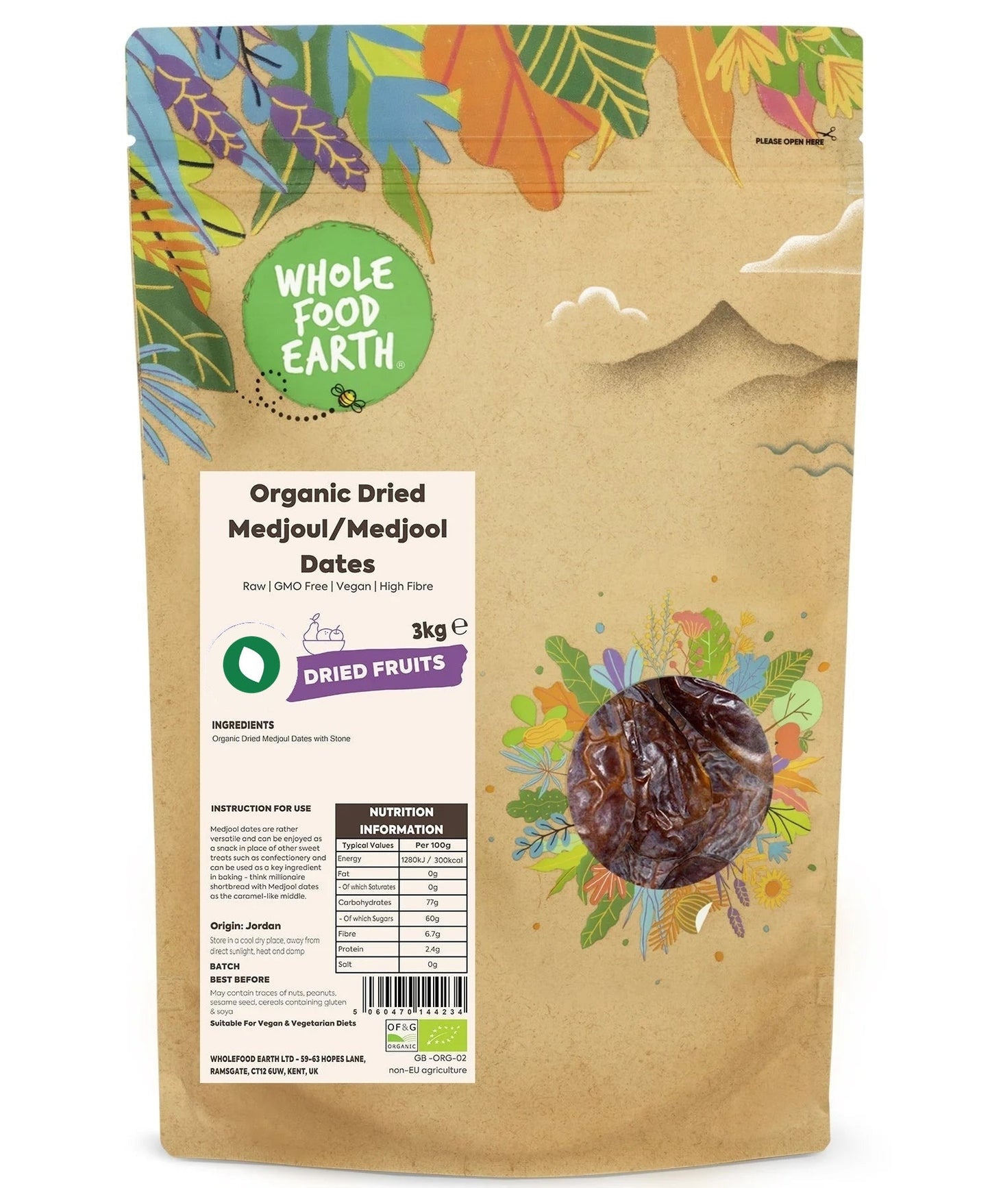 Organic Dried Medjoul/Medjool Dates